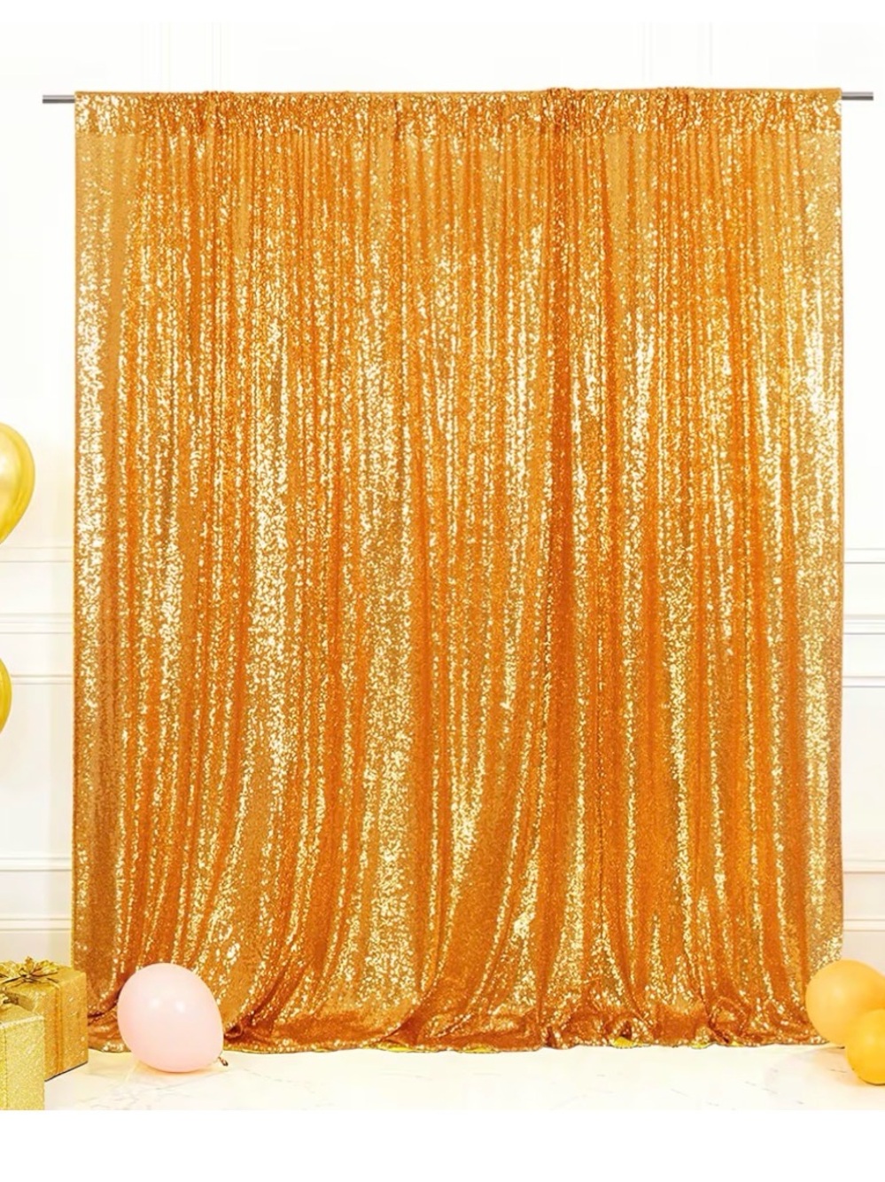 Gold Sequin Backdrop Curtain for Parties